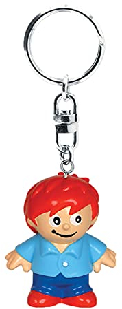 P:os 60976 - 3D Schlüsselanhänger Mainzelmännchen „Edi“, ca. 5 x 3 cm, mit Metallring zur Befestigung am Schlüsselbund, am Rucksack oder dem Portemonnaie