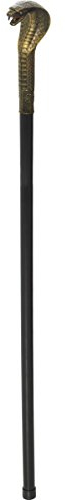 Smiffys Voodoo-Gehstock, Schwarz, mit Schlange, 111cm/44in, 4pcs