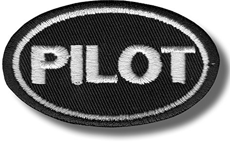 Pilot - embroidered patch 7 x 4 cm
