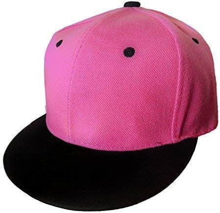 - Senza marca/Generico - Cappello Snap Back Cappellino Berretta Visiera FRONTINO Cotone Nero Rosa