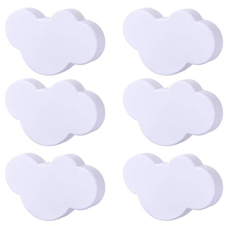 Poxl Kinderzimmer Möbelknopf Set, 6Pcs Kinder Möbelgriff Wolke Form Möbelknopf Knauf Schrankgriffe für Schränke Schubladen