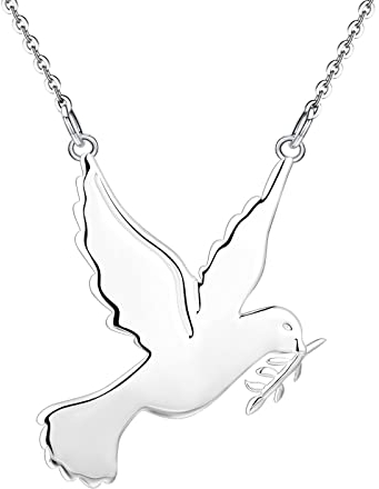 YL Collar de Mujer Paloma 925 Plata de ley Paloma de la Paz Colgante para Mujeres