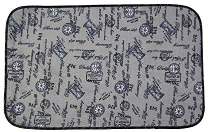 GEMITEX TAPPETO MERLINO Postcard 50X75 Grigio Sehr saugfähiger Teppich, Polyester, grau