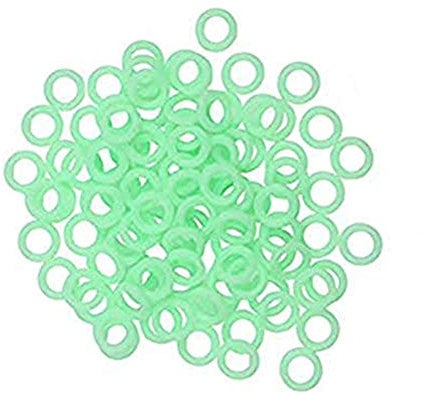VIONNPPT 100PCS Gruen Camping Nagel Nachtsicht leuchtender Ring runde Multifunktionszelte Zusaetze, Stake Fluoreszierende Ring Nachtsicht multifunktionale Zelte Zubehör