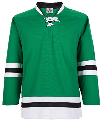 Ealer H900 Series Eishockey-League-Sport-Trikot, farblich passend, für Erwachsene und Jugendliche bis Junioren - Grün - L/XL