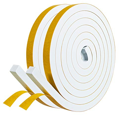 fowong Dichtungsband Selbstklebend für Türen Fenster-Abnehmbarer Klebstoff, 12mm(B) x10mm(D)/4m, Türdichtung Selbstklebend Fensterdichtung Gummidichtungsband Wetterfest, Kollisionsprävention, weiß