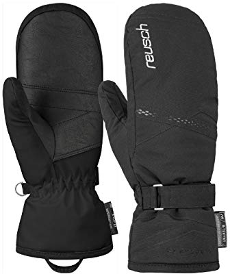 Reusch Hannah R-TEX® XT Mitten Winddichte, wasserdichte, atmungsaktive und warme Fäustlinge Fausthandschuhe Winterhandschuhe Schneehandschuhe Skihandschuhe für Damen, Black/Silver, 6