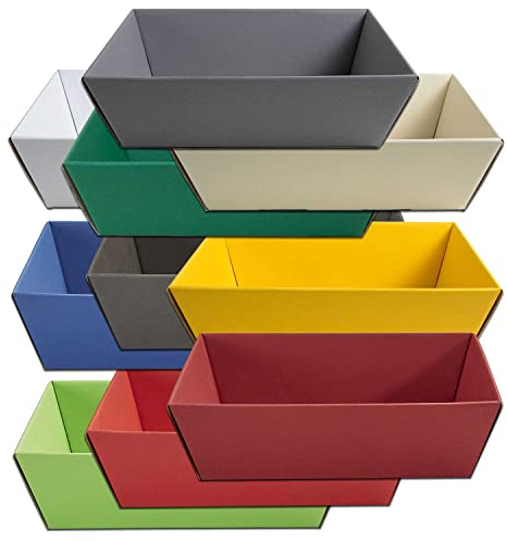 10 x PresentFill® Präsentkorb leer ohne Inhalt - Geschenkkorb aus umweltfreundlichen 100% Recycling Karton Wellpappe - rechteckig - Natur - Made in Germany