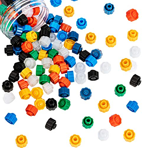 OLYCRAFT 140Stk. Spritze Tip Caps Luer Lock Tip Spritze, Keine Nadelspitzenkappe Für Zufuhrrohre, 7 Farben Spritzenspitzenkappe Mit Durchsichtigem Behälter