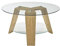 Robas Lund Couchtisch Wohnzimmertisch Glastisch mit Eiche Massiv Gestell, BxHxT 75x40x75 cm