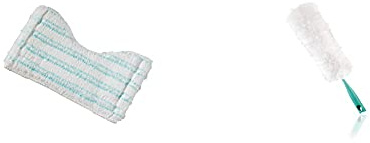 Leifheit Repuesto LIMPIAZULEJOS FLEXIPAD Click System ++ 1041702, Blanco, Único + Plumero Duster XL para el Polvo de Plástico, Verde/Blanco