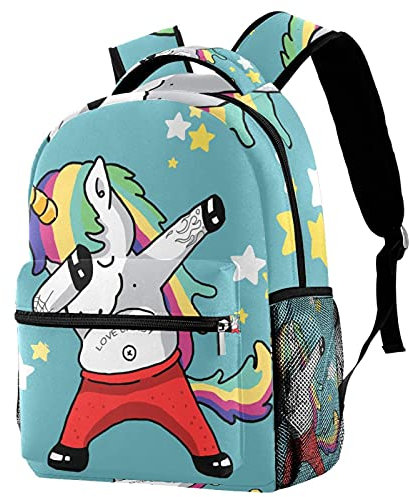 Z&Q Schulrucksack Stern-Regenbogen-Einhorn Grundschule Schultasche Casual Daypack Tagesrucksack Für Reise 29.4x20x40cm