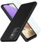Oureidoo Hülle kompatibel mit Samsung Galaxy A32 4G, mit 3 Stück Panzerglas Schutzfolie, Handyhülle für Samsung Galaxy A32 4G Silikon gummiert, Handy Case in Schwarz