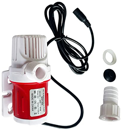 HEZHU Wasserpumpe Aquarium Pumpe DC 12V 20W 1000L / H Brushless Tauchpumpe für Teich Brunnen Gartenteich Aquarium Solarumlaufsystem Wasserzirkulationssystem (Rot)
