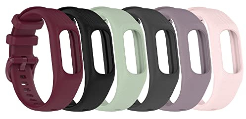 Chofit Lot de 6 bracelets compatibles avec Garmin Vivosmart 5, bracelet de rechange en silicone souple pour traqueur d'activité Vivosmart 5 (taille S, 6A)