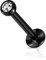 Paula & Fritz® Push-In Labret Piercing Schwarz Zirkonia 2-mm Klar Chirurgenstahl 316L 1-mm Stab-Dicke 8-mm Lang Madonna Medusa Ohr-Stecker Labret Stud