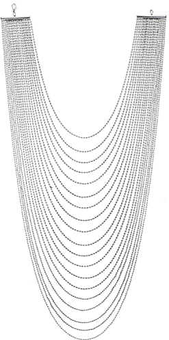 COOLSTEELANDBEYOND Argento Lunga Statement Dichiarazione Pendente Cascata Multi Strati Palla Chain, Abito da Sera