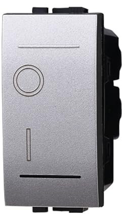 Interruptor bipolar 0-1 16A, compatible con Bticino Living Light (gris)