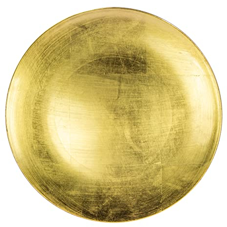 Blümelhuber Boho Deko Teller Gold Tisch Deko Tablett Rund Deko Teelichtteller Dekoteller