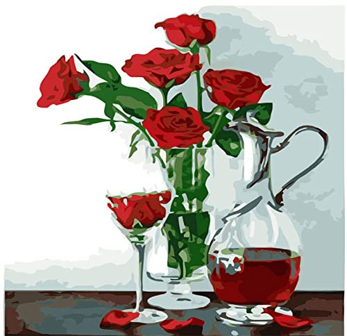Amdieu Puzzle für Erwachsene 4000 klassisches Puzzle rote Rose DIY Familienunterhaltung Spielzeug 6D-Puzzle