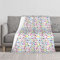 YINGD Flanell-Decken für Bett, buntes Alphabet, ABC-Buchstaben, Doodle-Stil, lustiges Kinderzimmer-Design, weiche Überwurfdecke, strukturiert, 150 cm x 125 cm