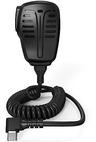 SAMCOM Speaker Mic for Two Way Radios,2023 New Models USB-C Shoulder Mic for T2 2 Way Radios Walkie Talkies Long Range, Wearable Speaker Microphone with High Elasticity Cable, 1 Pcs