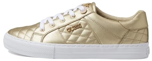 GUESS Women's Loven Sneaker, Gold, 3.5 UK