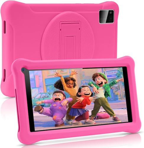 Tablet per Bambini 7 Pollici, Android Tablet, 3+5 RAM 64GB ROM (TF CARD 128GB) Google Certificated, Kids Software Pre-Installed, Wifi,Tablet PC con Custodia Protettiva per Tablet Antiurto