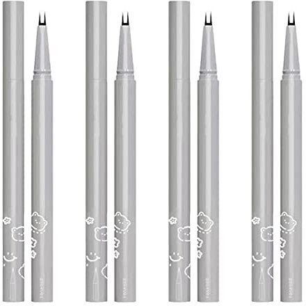 Flüssiger Eyeliner Doppelter Spitze | Korean Make Up Stift für Unteren Wimpern | 0,01mm Eyeliner Wasserfest Schwarz & Braun | Schnell Trocknender, Langlebiger Eyeliner Augen Make-up