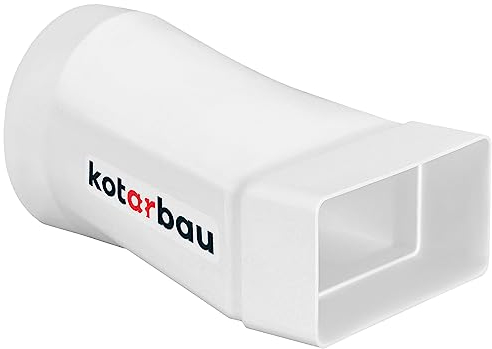 KOTARBAU® Rechteckiger Rohrverbinder 60 x 120 mm für Rundrohr ⌀ 100 mm Kunststoff Adapter Rohrverbinder Abluftkanal Reduzierstück für Lüftungssysteme Weißes Flachkanal auf Rundrohr Übergangsstück