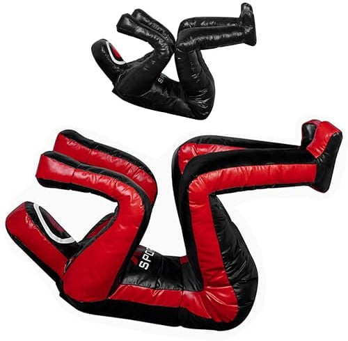 RTX MMA Grappling Dummy 180 cm – Judo, Wrestling, BJJ, Selbstverteidigungstraining Dummy Vinylstoff Ungefüllter Boxsack für Submission- und Verteidigungsübungen (Red - Vinyl)