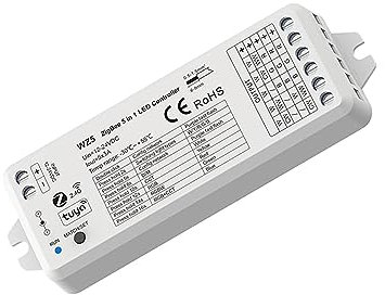 5CH*3A DC 12V-24V ZigBee & 2.4GHz RF 5 in1 Smart LED Controller, for Single Colour/CCT/RGB/RGBW/RGB+CCT LED, Tuya App Alexa Google Assistant Voice Control