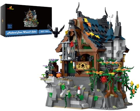 JMBricklayer Set di kit di costruzione di capanne magiche medievali per adulti creativa Modello di casa Giocattolo da Idea regalo per l'esposizione di uffici domestici per ragazze Ragazzi 30117