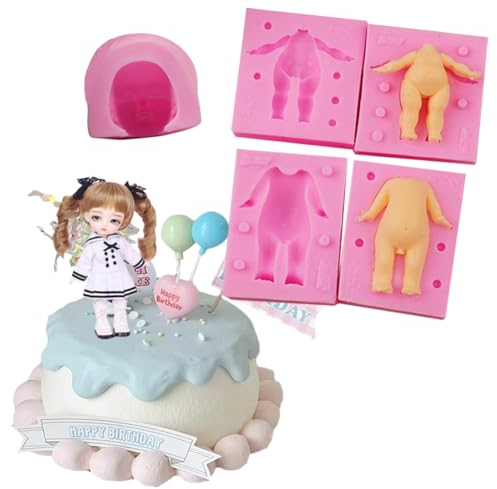 Molde de silicona 3D para muñeca, pierna, brazo, cara, cabeza, versión Q, modelo de muñecas, fondant, manualidades, arcilla, resina, molde, bricolaje, decoración de pasteles, herramienta para hornear