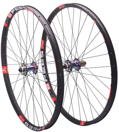 Laufradsatz 26 27.5 29 Zoll Mountainbike Laufrad QR Scheibenbremse Lagernaben Aluminiumlegierung MTB Felgen Vorne Hinten Für 8-12 Gänge (Color : Multi-Colored Hub, Size : 29inch)