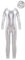 ranrann Kinder Mädchen Jungen Gymnastikanzug Langarm Body Bodysuit Overall Sport Ballett Trikot Tanz Leotard Ganzkörperanzug Einteiler Ballettanzug Turnanzug Silber_Metallic mit Haargummi 110-116