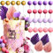 JeVenis Purple Pink Balls Cake Decoration Balls Cake Decoration Pink Palm Leaves Cake Decoration Bohemian Cake Decoration