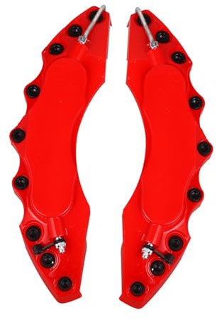 GARVALON Copertura Pinza Freno Auto in ABS Resistente 2 Pezzi Rosso Grande per Protezione e Decorazione Pinze Freni a Disco, Accessori per Veicoli, Installazione Rapida Senza Attrezzi