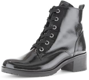 Gabor Damen Schnürstiefeletten, Frauen Stiefeletten,Moderate Mehrweite (G),Booties,halbstiefel,Kurzstiefel,schwarz (Micro),40.5 EU / 7 UK