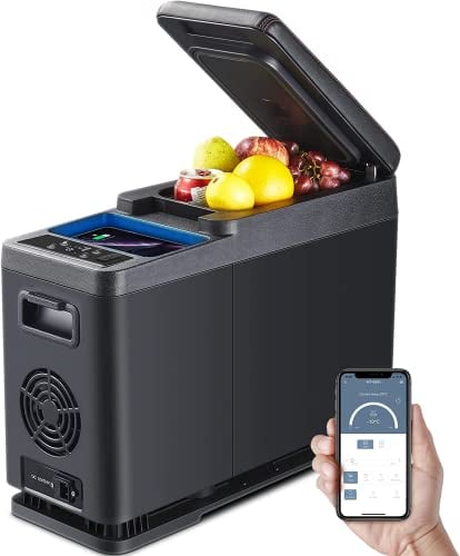 AAOBOSI Kompressor Kühlbox 8 Liter, Mini Kühlbox Auto bis -15℃, Kühlbox Elektrisch mit APP-Steuerung,Kühlbox 12/24 V für Auto, LKW, Boot, Reisemobil