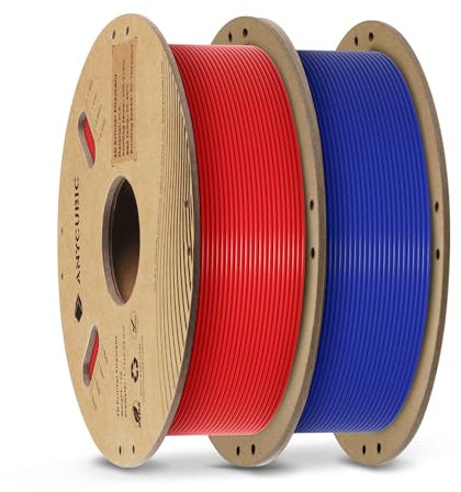 ANYCUBIC PLA Filament 1.75mm, 3D Drucker Filament PLA 2kg, Filament 3d Druckmaterialien für FDM 3D-Drucker, Intelligente Identifikation, Blau Rot