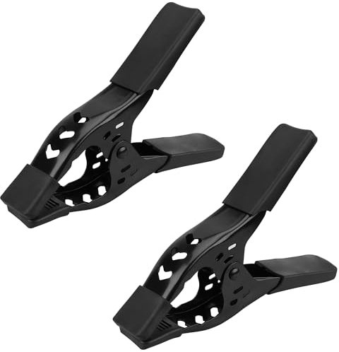 ELEAD 2-Piece 7-Inch Heavy Duty Spring Clamps, Black, High PSI, Ideal for Woodworking, Home Decor, Industrial Jobs, Tarp Clamps, Pool Cover, Backdrop Stand Clamps