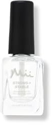 Mii Cosmetics Strong + Stable Nail Polish Base Coat for Thin/Peeling Nails | Quick Dry Repairing & Reinforcing Base Coat to Support Nail Growth | Nail Care Treatment for Long-Lasting Manicures | 14ml
