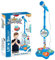 Kids Microphone and Stand, Childrens Karaoke Machine with Lights Pedal, Sing Musical Toy for Girls Boys Party Pastime (blue)