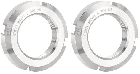 QUARKZMAN M33 x 1.5mm - 2 Stück Vier-Schlitz-Rundmuttern - 304 Edelstahl Rundmutter für verschiedene Wälzlager, Industriefeld, Silber.