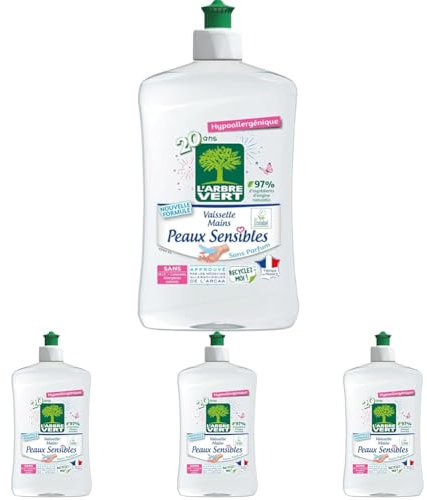 L'Arbre Vert - Líquido lavavajillas 500 ml (Paquete de 4)