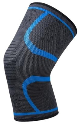 UYFRD 1 x Knieschoner für Fitnessstudio, Herren, Laufen, Motorradfahrer, Volleyball, Basketball, Sport, Schutz, Knieschoner, Gewichtheben, Fitnessstudio, Fitness, Kniebandage (1 Stück, Blau, L)