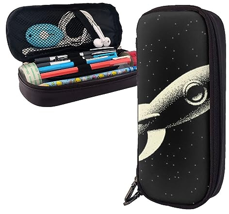 shgwehh Federmäppchen mit Tiermotiv, bedruckt, großes Fassungsvermögen, Federmäppchen, einfacher Schreibwaren-Organizer für Büro, Reisen, Weltraum, Einheitsgröße, Taschen-Organizer