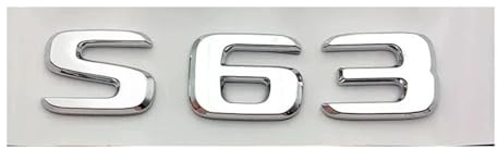 ABS-Autobuchstaben S63 C63 E63 Aufkleber Emblem Autoabzeichen Aufkleber Kompatibel mit Mercedes AMG CE 63 W205 W204 W213 W212 W222 W221(S63 Silver)