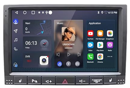 Radio de Coche Audio Estéreo 2 DIN para Volkswagen VW Touareg 2002-2012 HD Pantalla Táctil+Llamadas Manos Libres Bluetooth+WiFi, Mandos Volantes, 4 Nuclear 1G+16G